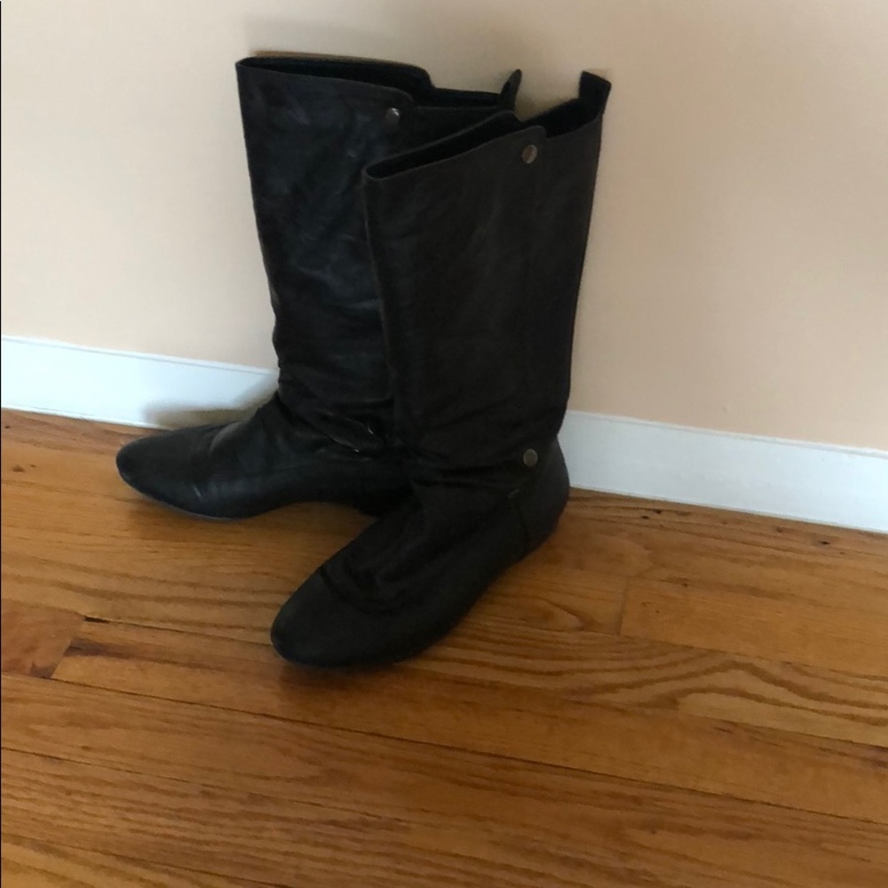 Black Faux Leather Boots